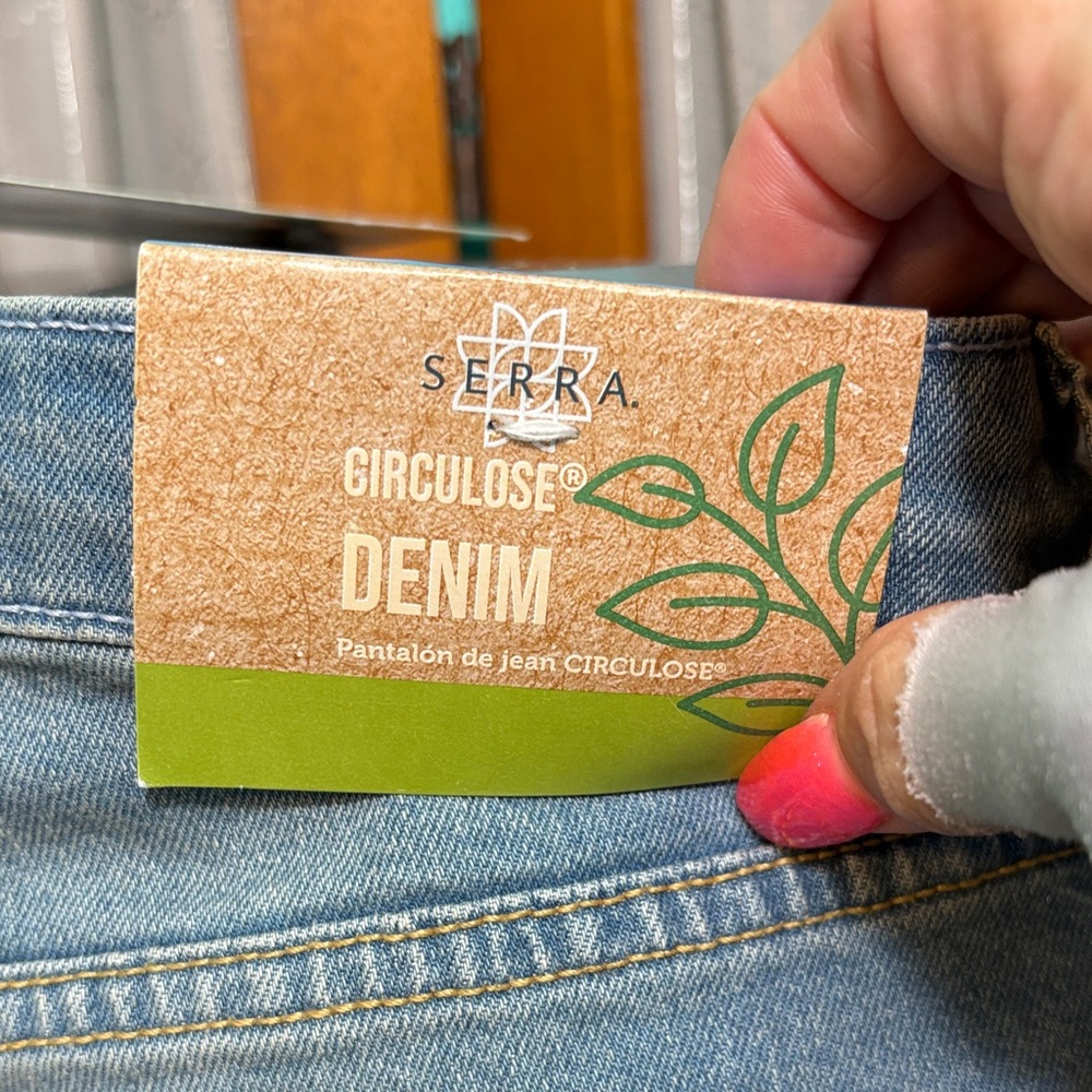Serra Light Blue  slit Flare bottom Jeans - Picture 12 of 16